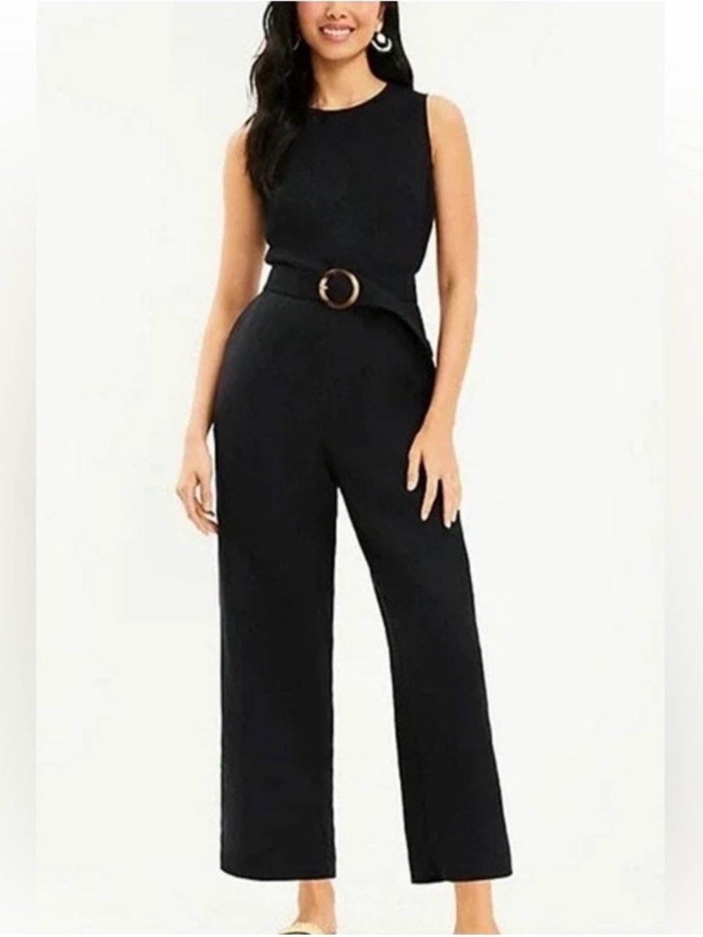 Sleeveless Linen Blend Jumpsuit